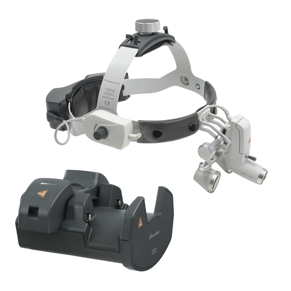 Lampe frontale HEINE ML4 LED Kit 12c avec loupes binoculaires HR 2.5x/520