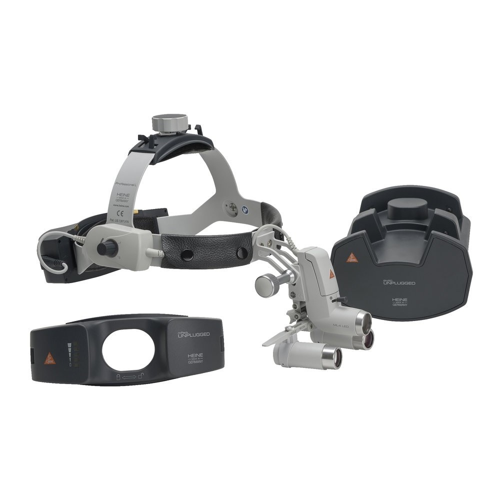 Lampe frontale HEINE ML4 LED Kit 10c avec loupes binoculaires HRP 6x