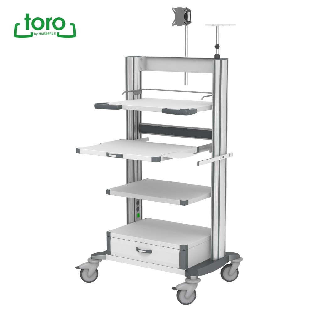 HAEBERLE toro Chariot d'endoscopie avec support de moniteur HAEBERLE toro Chariot d'endoscopie avec support de moniteur