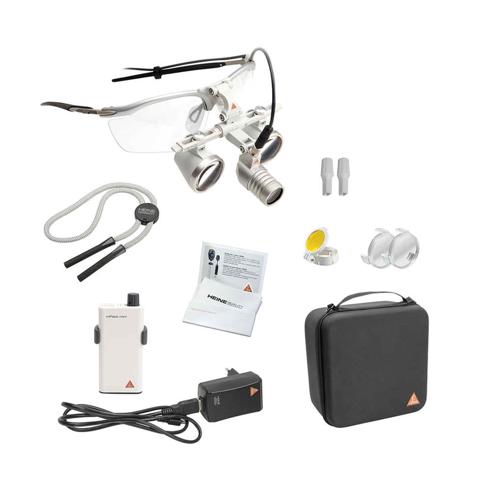 HEINE LoupeLight 2 set avec loupes binoculaires HR 2,5x / 420 mm