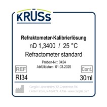 KRÜSS Liquide d'étalonnage pour réfractomètres nD 1.3400 avec certificat