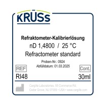 KRÜSS Liquide d'étalonnage pour réfractomètres nD 1.4800 avec certificat