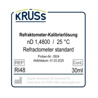 KRÜSS Liquide d'étalonnage pour réfractomètres nD 1.4800 avec certificat