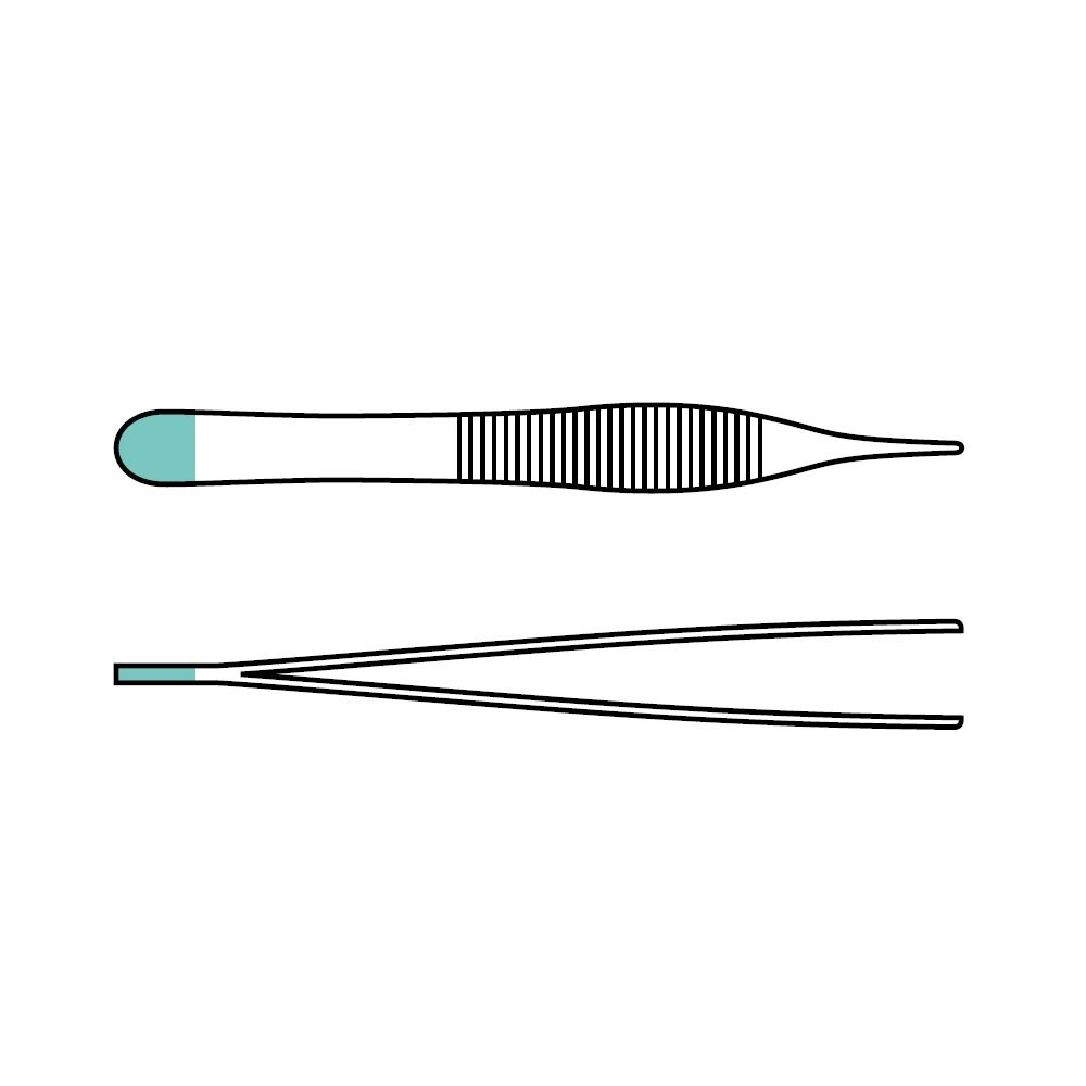 Adson Pinzette, anatomisch, gerade, 12 cm, steril, einweg