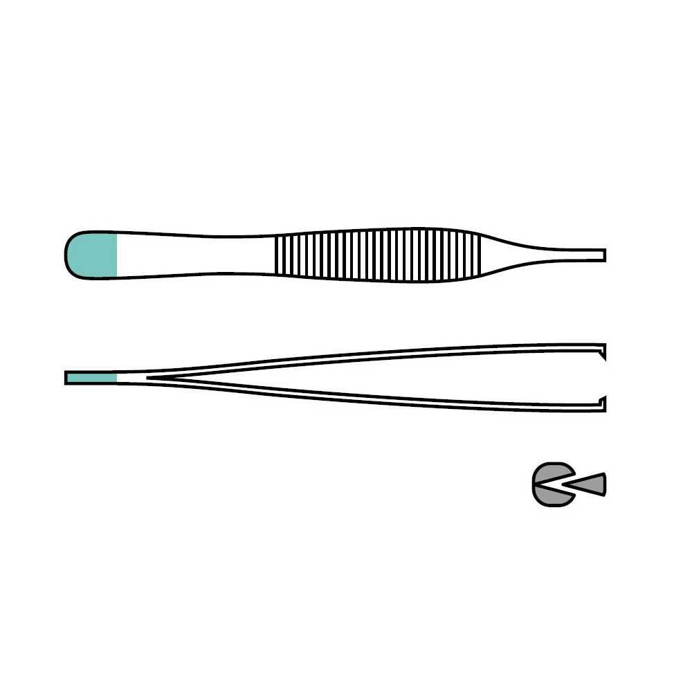 ADSON Pinzette, chirurgisch, 1x2 Zähne, gerade, 12 cm, steril, einweg
