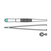 Pinzette chirurgisch gerade mit feiner Spitze, 1x2 Zähne, 14 cm, steril