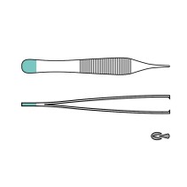 Micro-ADSON Pinzette chirurgisch gerade, 1x2 Zähne, 12 cm, steril